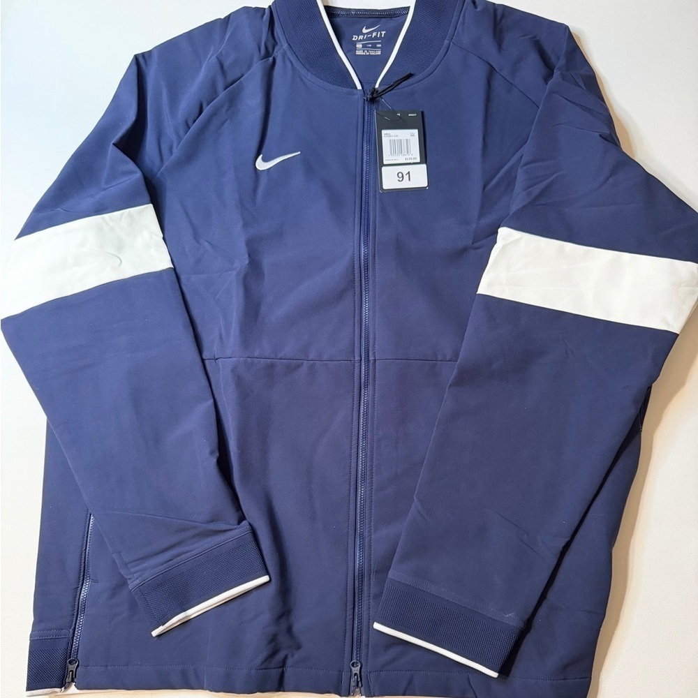 NWT Nike Men's Navy and White Football Baseball Windbreaker 2XL Therma Dri-Fit
